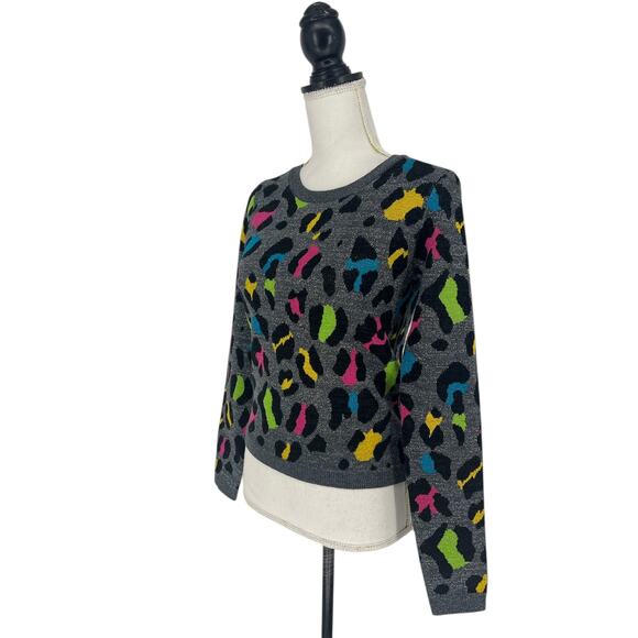 Alice + Olivia Metallic Rhodes Leopard Print Sweater - Picture 7 of 11